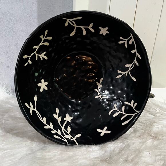 NEW Valeriano Paz Vintage Peruvian Handmade Floral Folk Art Pottery Flower Bowl - Picture 3 of 14